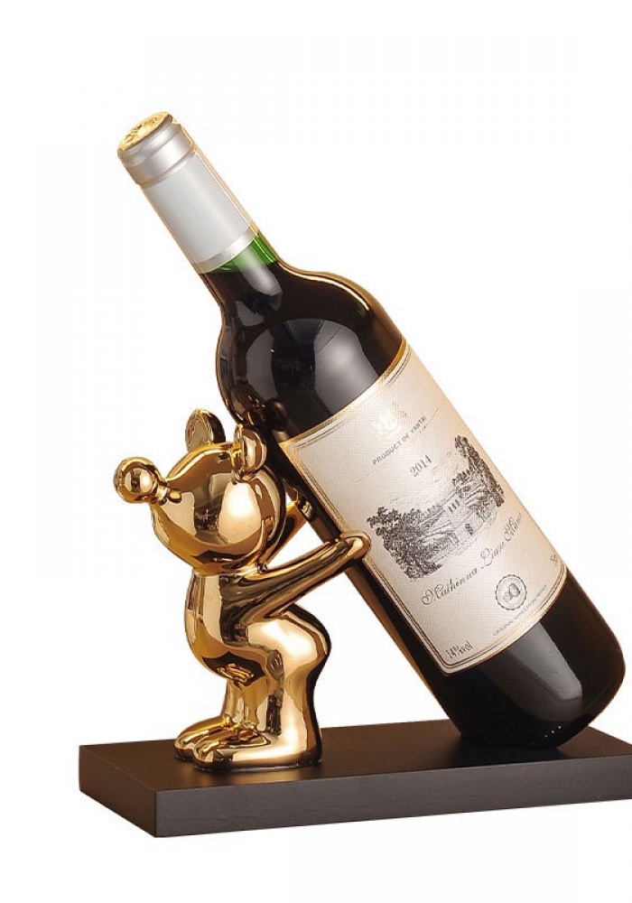 Kệ đựng chai rượu vang hình gấu sáng tạo - Ruma Wine